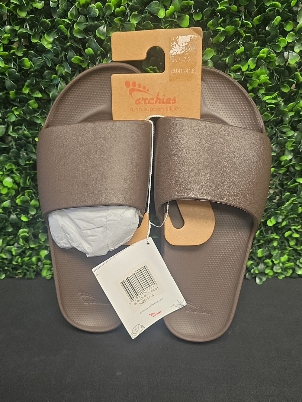 Archies Arch Support Slides- Nwt, Mens 8, Womens 9- Brown